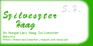 szilveszter haag business card